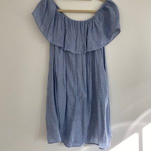 Zara Chambray Off the Shoulder Dress